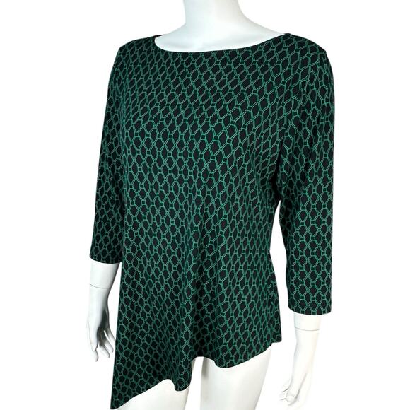 Travelers Collection Chicos Top Womens Size Large 2 Asymmetric Geometric Print - Picture 3 of 9